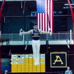 Jeff Petrie '89 at Army-Navy gymnastics competition